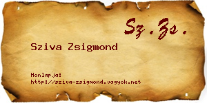 Sziva Zsigmond névjegykártya